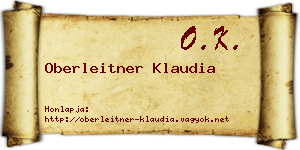 Oberleitner Klaudia névjegykártya